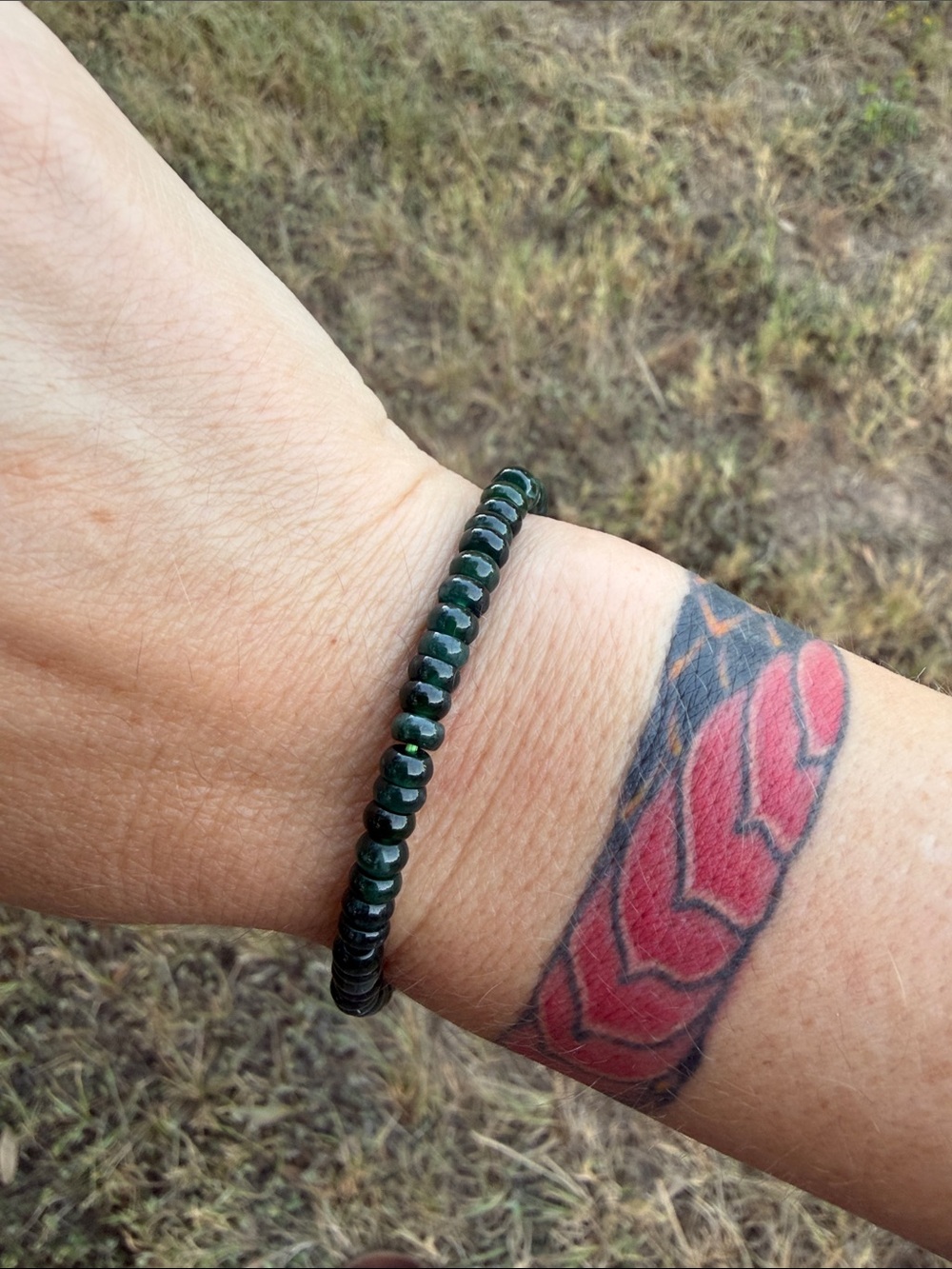 Guatemalan jade stretchy bracelet